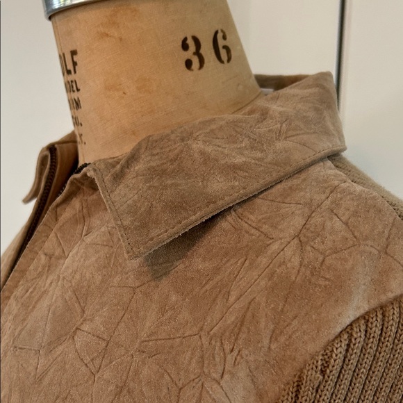 Coldwater Creek Suede and Sweater Jacket with Ribbed Sleeves - Picture 3 of 9